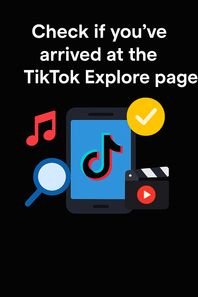Check if you've arrived at the TikTok Explore page