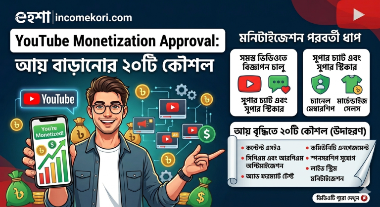 YouTube Monetization Approval-পরবর্তী আয় বাড়ানোর ২০টি কার্যকর কৌশল 