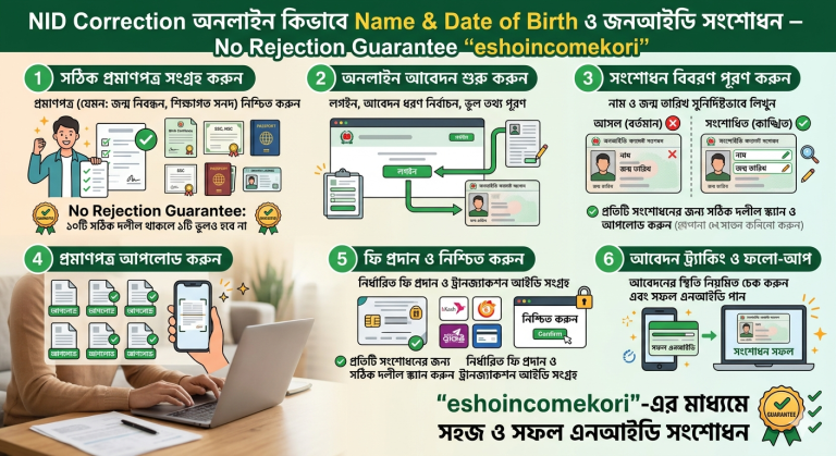 How to Fix Name & Date of Birth in NID Correction Online