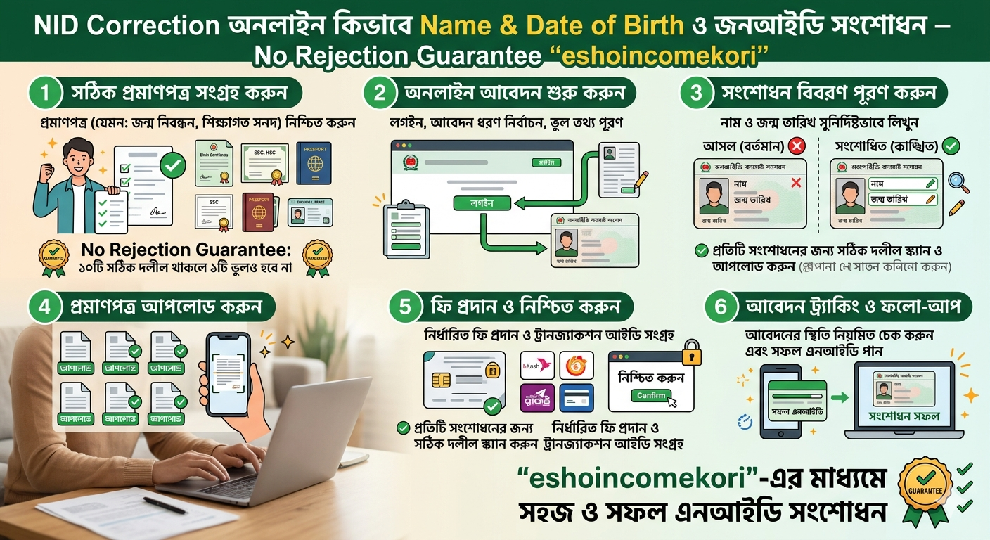 How to Fix Name & Date of Birth in NID Correction Online