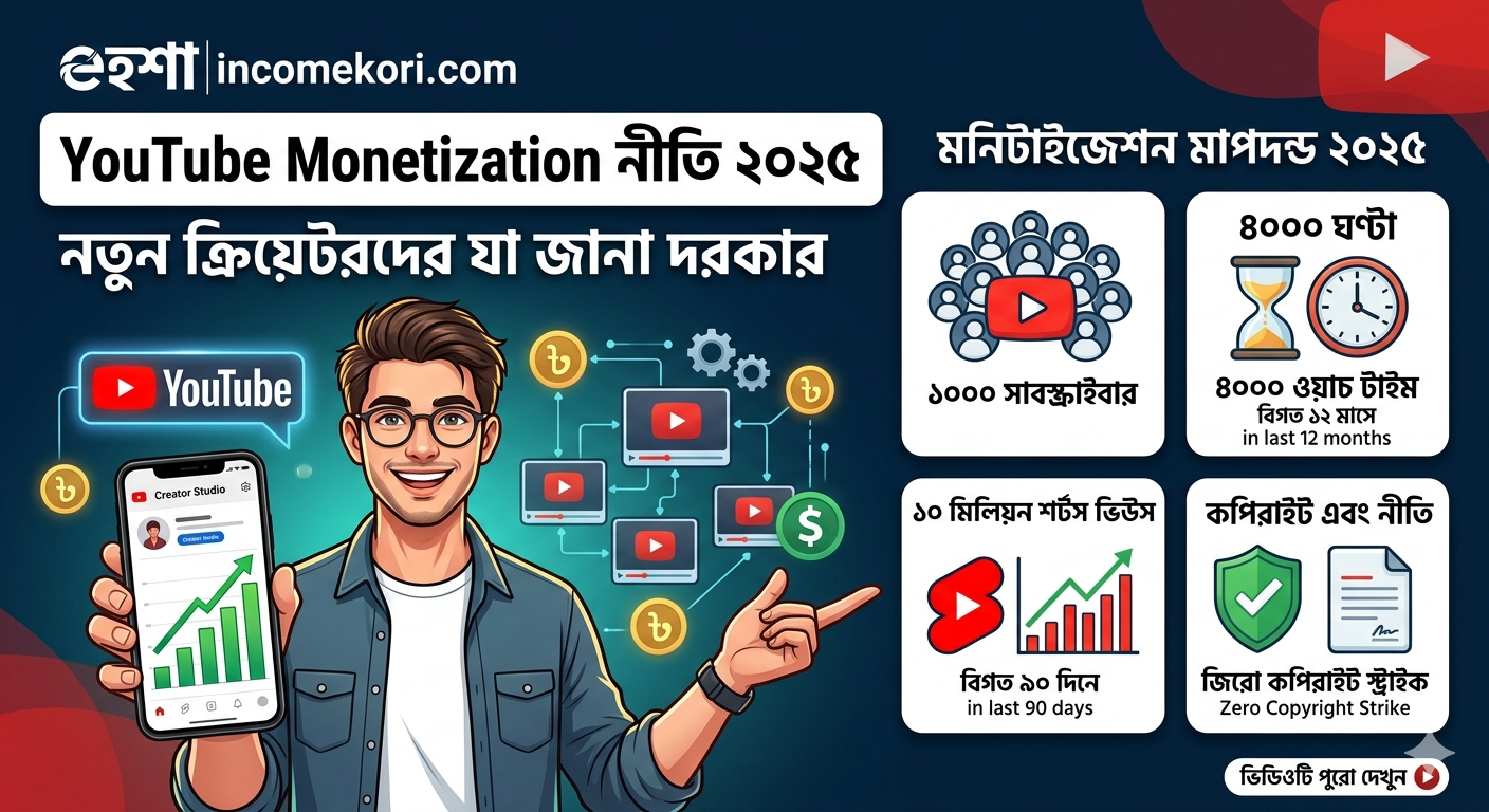YouTube Monetization নীতি ২০২৫ – নতুন ক্রিয়েটরদের যা জানা দরকার