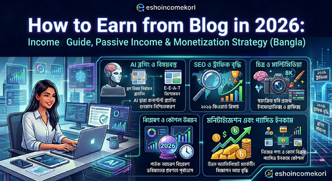 How to Earn from Blog in 2026: Blogging Income Guide, Passive Income & Monetization Strategy (Bangla)