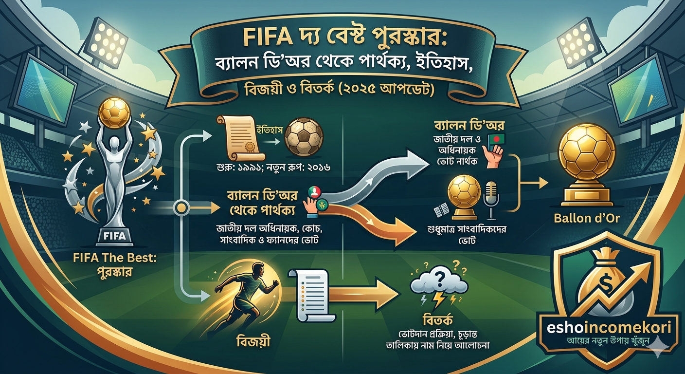 FIFA দ্য বেস্ট পুরস্কার: ব্যালন ডি'অর থেকে পার্থক্য, ইতিহাস, বিজয়ী ও বিতর্ক (২০২৫ আপডেট)