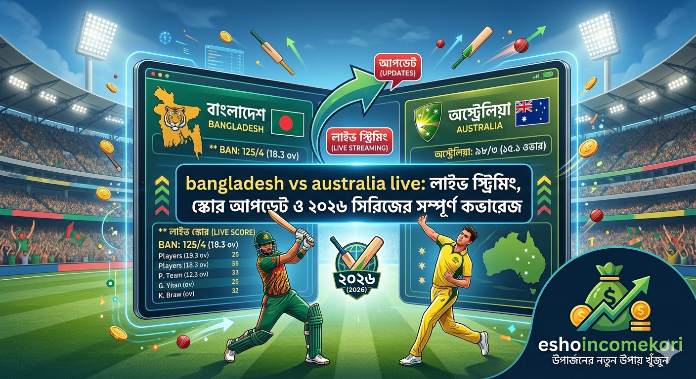 bangladesh vs australia live: লাইভ স্ট্রিমিং, স্কোর আপডেট ও ২০২৬ সিরিজের সম্পূর্ণ কভারেজ