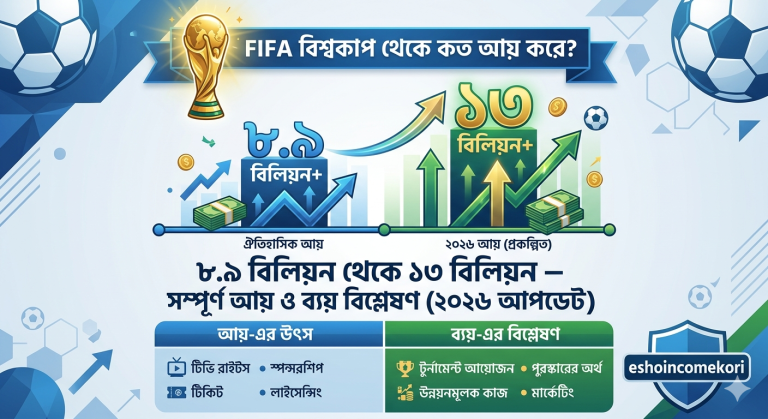 FIFA বিশ্বকাপ থেকে কত আয় করে? ৮.৯বিলিয়নথেকে৮.৯বিলিয়নথেকে১৩ বিলিয়ন – সম্পূর্ণ আয় ও ব্যয় বিশ্লেষণ (২০২৬ আপডেট)