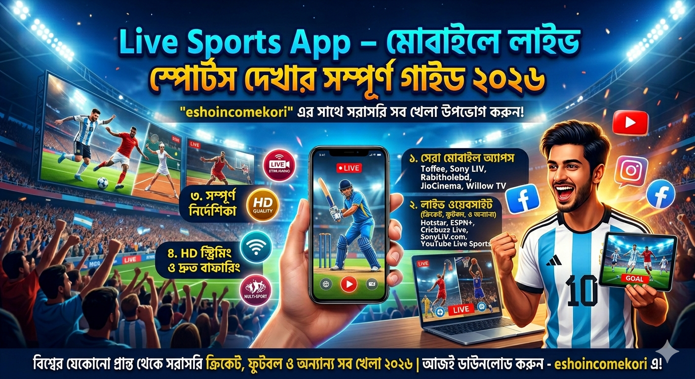 Live Sports App – মোবাইলে লাইভ স্পোর্টস দেখার সম্পূর্ণ গাইড ২০২৬