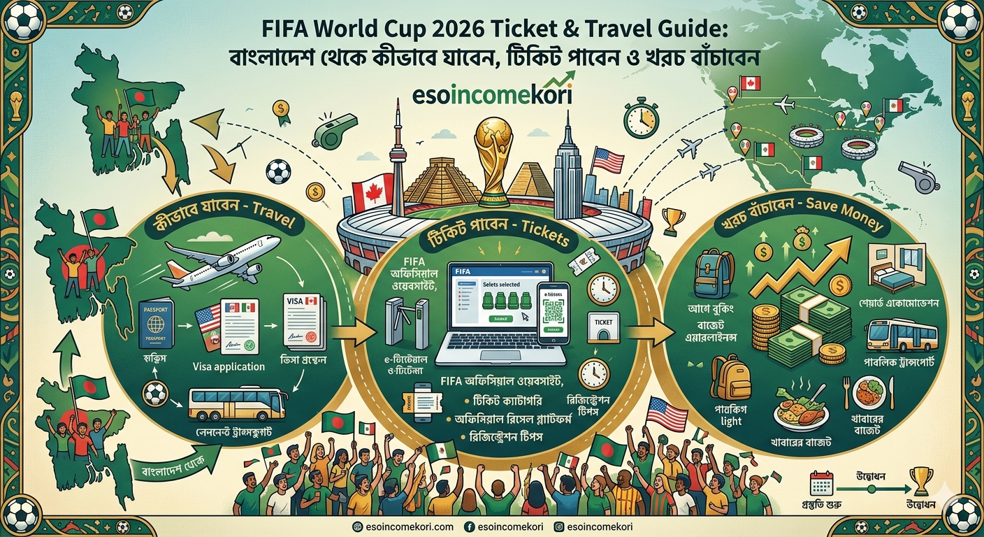 FIFA World Cup 2026 Ticket & Travel Guide: বাংলাদেশ থেকে কীভাবে যাবেন, টিকিট পাবেন ও খরচ বাঁচাবেন