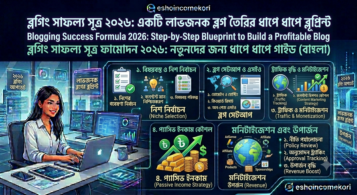 Blogging Success Formula 2026: Step-by-Step Blueprint to Build a Profitable Blog (Bangla Guide)