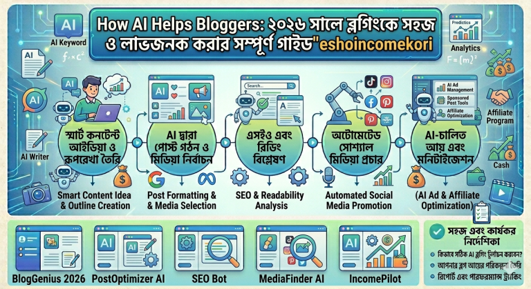 How AI Helps Bloggers: ২০২৬ সালে ব্লগিংকে সহজ ও লাভজনক করার সম্পূর্ণ গাইড