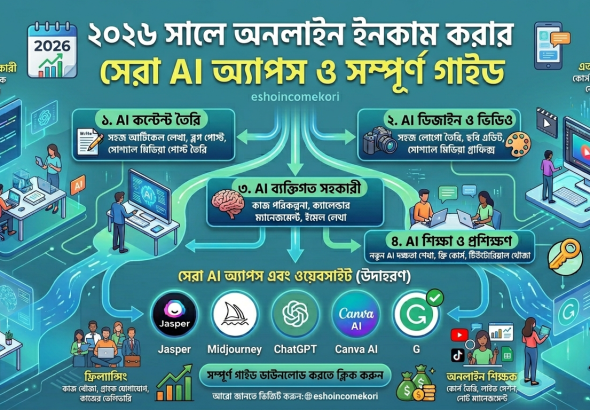 AI Apps for Income: ২০২৬ সালে অনলাইন ইনকাম করার সেরা AI অ্যাপস ও সম্পূর্ণ গাইড