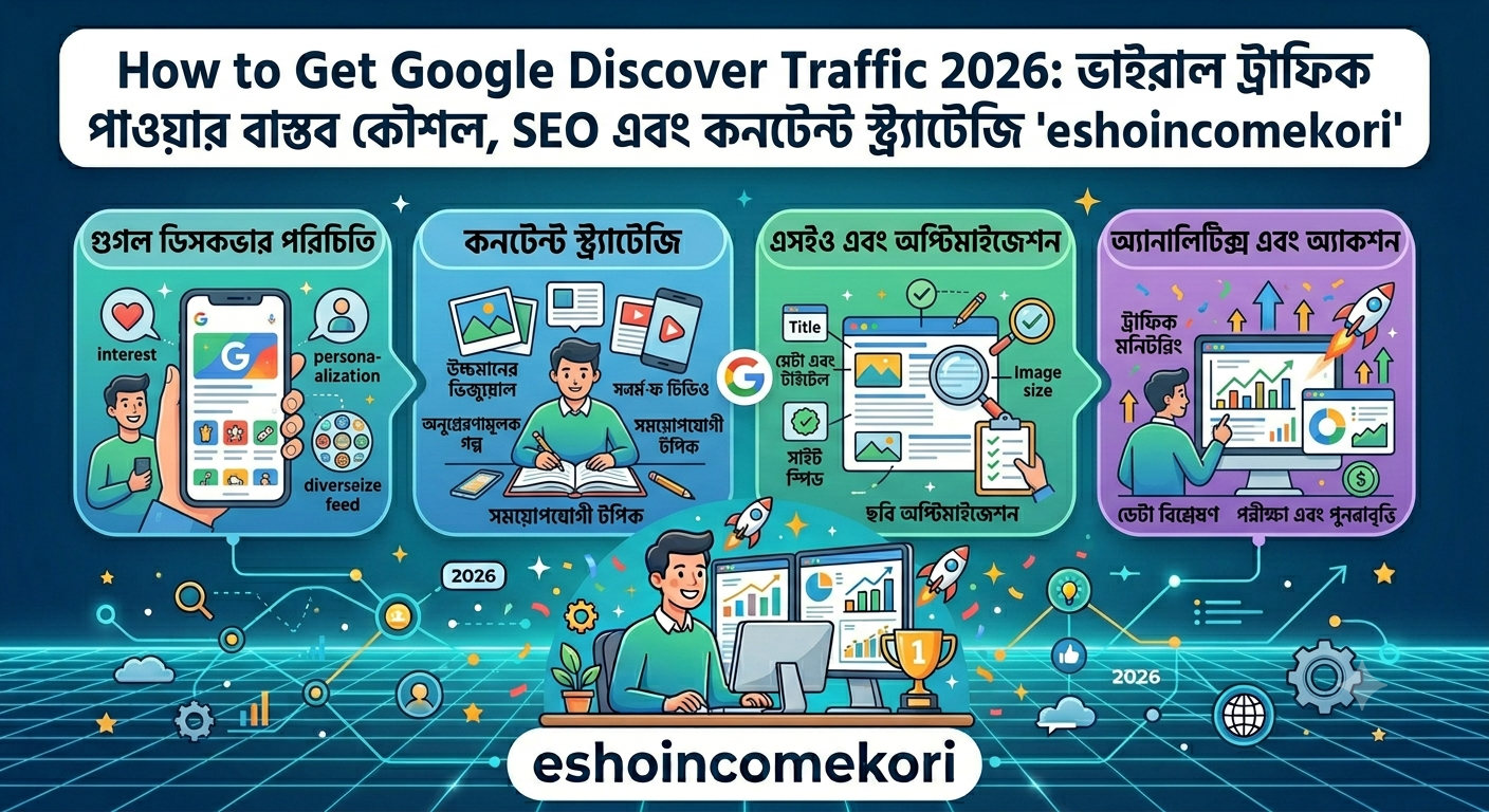 How to Get Google Discover Traffic 2026: ভাইরাল ট্রাফিক পাওয়ার বাস্তব কৌশল, SEO এবং কনটেন্ট স্ট্র্যাটেজি