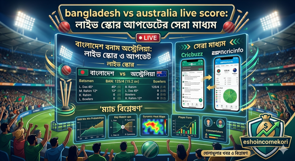  bangladesh vs australia live score: লাইভ স্কোর আপডেটের সেরা মাধ্যম, Cricbuzz, ESPNcricinfo ও ম্যাচ বিশ্লেষণ