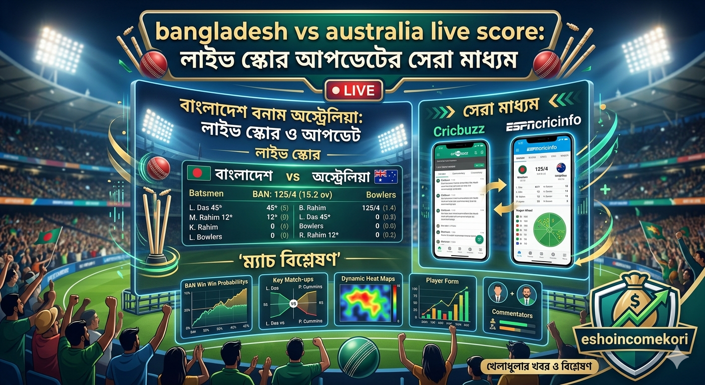  bangladesh vs australia live score: লাইভ স্কোর আপডেটের সেরা মাধ্যম, Cricbuzz, ESPNcricinfo ও ম্যাচ বিশ্লেষণ