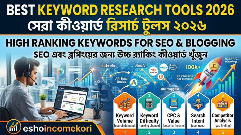 Best Keyword Research Tools 2026 – Find High Ranking Keywords for SEO & Bloggingসেরা কিওয়ার্ড রিসার্চ টুলস ২০২৬ – SEO ও ব্লগিং এর জন্য র‍্যাঙ্কিং কিওয়ার্ড খোঁজার গাইড