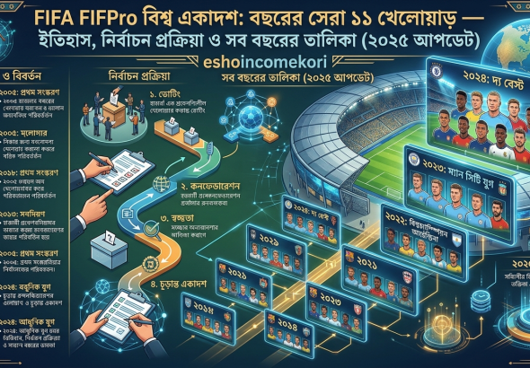 FIFA FIFPro বিশ্ব একাদশ: বছরের সেরা ১১ খেলোয়াড় – ইতিহাস, নির্বাচন প্রক্রিয়া ও সব বছরের তালিকা (২০২৫ আপডেট)