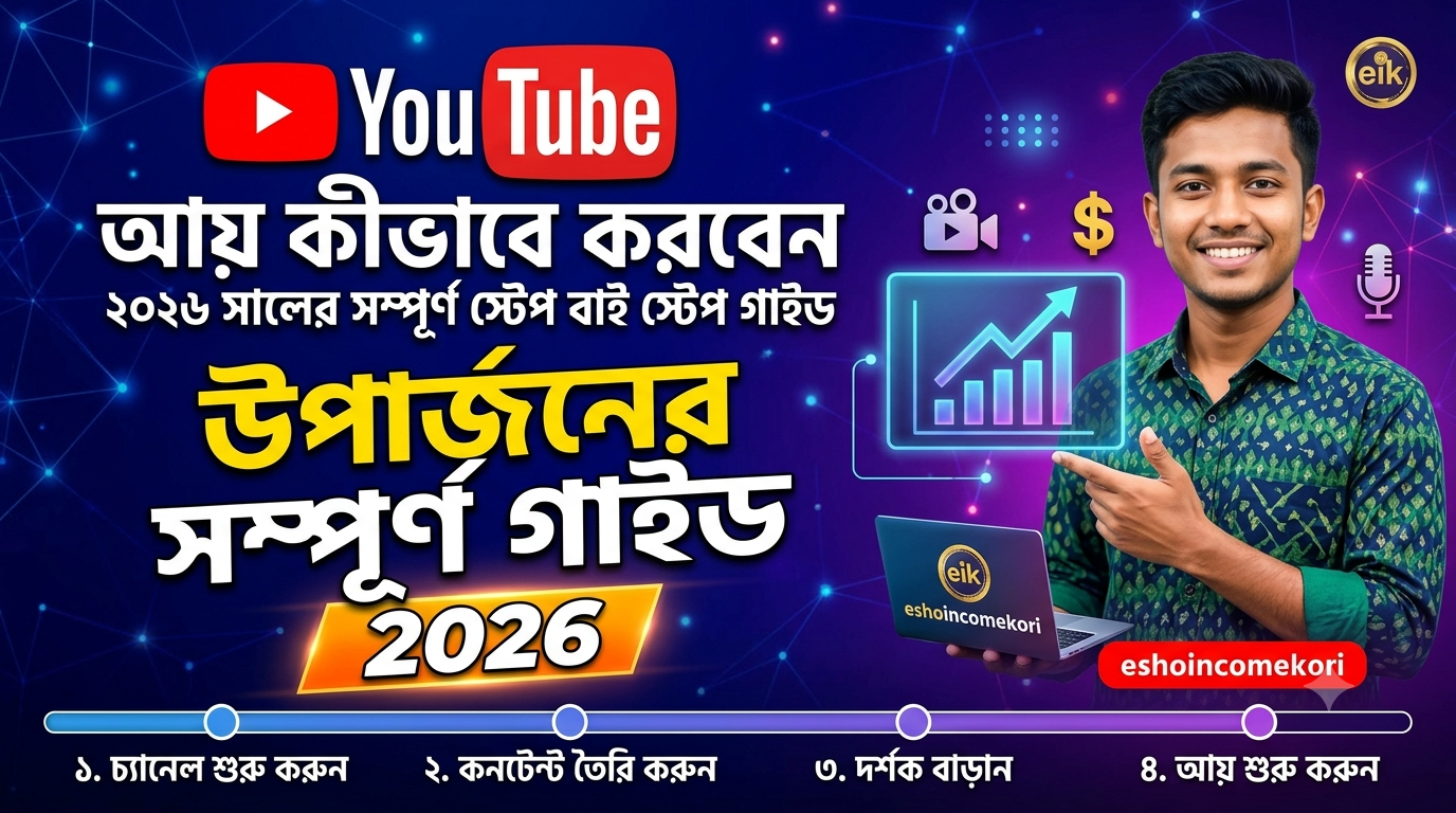 ইউটিউব থেকে আয় কীভাবে করবেন: ২০২৬ সালের সম্পূর্ণ স্টেপ বাই স্টেপ গাইড