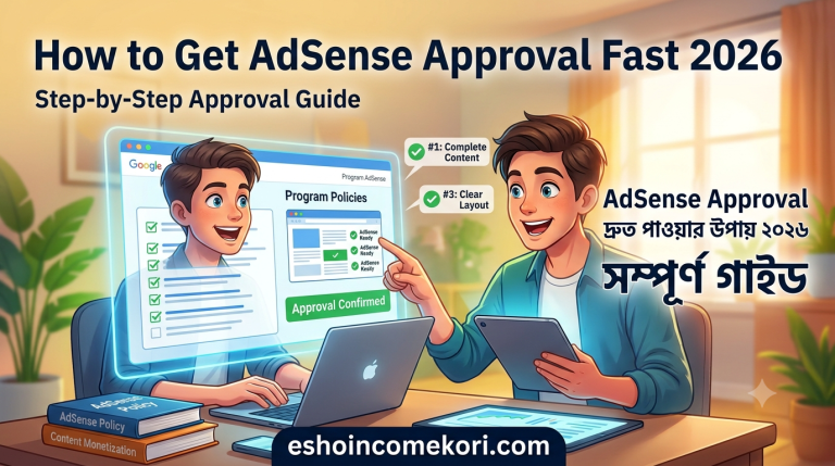 How to Get AdSense Approval Fast 2026 – Step-by-Step Approval Guide AdSense Approval দ্রুত পাওয়ার উপায় ২০২৬ – সম্পূর্ণ গাইড