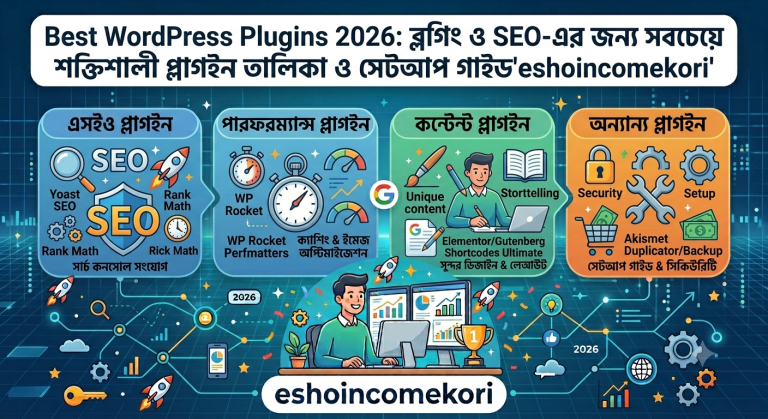 Best WordPress Plugins 2026: ব্লগিং ও SEO-এর জন্য সবচেয়ে শক্তিশালী প্লাগইন তালিকা ও সেটআপ গাইড