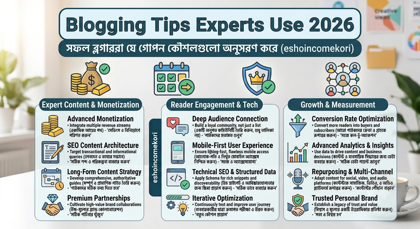 Blogging Tips Experts Use 2026: সফল ব্লগাররা যে গোপন কৌশলগুলো অনুসরণ করে