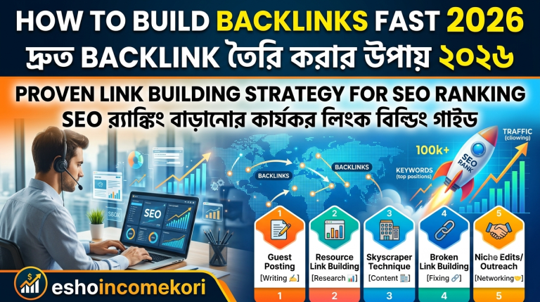 How to Build Backlinks Fast 2026 – Proven Link Building Strategy for SEO Ranking দ্রুত Backlink তৈরি করার উপায় ২০২৬ – SEO র‍্যাঙ্কিং বাড়ানোর কার্যকর লিংক বিল্ডিং গাইড