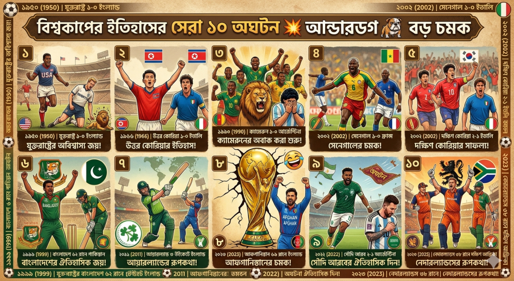 বিশ্বকাপের ইতিহাসের সেরা ১০ অঘটন