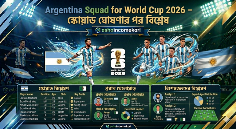  Argentina Squad for World Cup 2026 – স্কোয়াড ঘোষণার পর বিশ্লেষণ
