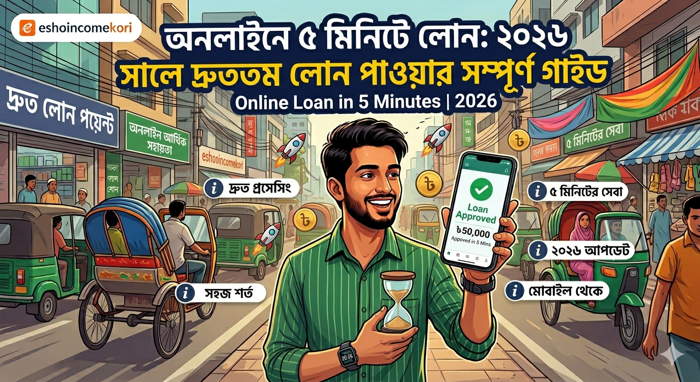 অনলাইনে ৫ মিনিটে লোন: ২০২৬ সালে দ্রুততম লোন পাওয়ার সম্পূর্ণ গাইড | Online Loan in 5 Minutes