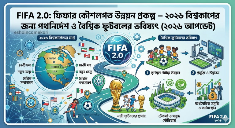 FIFA 2.0: ফিফার কৌশলগত উন্নয়ন প্রকল্প – ২০২৬ বিশ্বকাপের জন্য পথনির্দেশ ও বৈশ্বিক ফুটবলের ভবিষ্যৎ (২০২৬ আপডেট)FIFA 2.0: ফিফার কৌশলগত উন্নয়ন প্রকল্প – ২০২৬ বিশ্বকাপের জন্য পথনির্দেশ ও বৈশ্বিক ফুটবলের ভবিষ্যৎ (২০২৬ আপডেট)