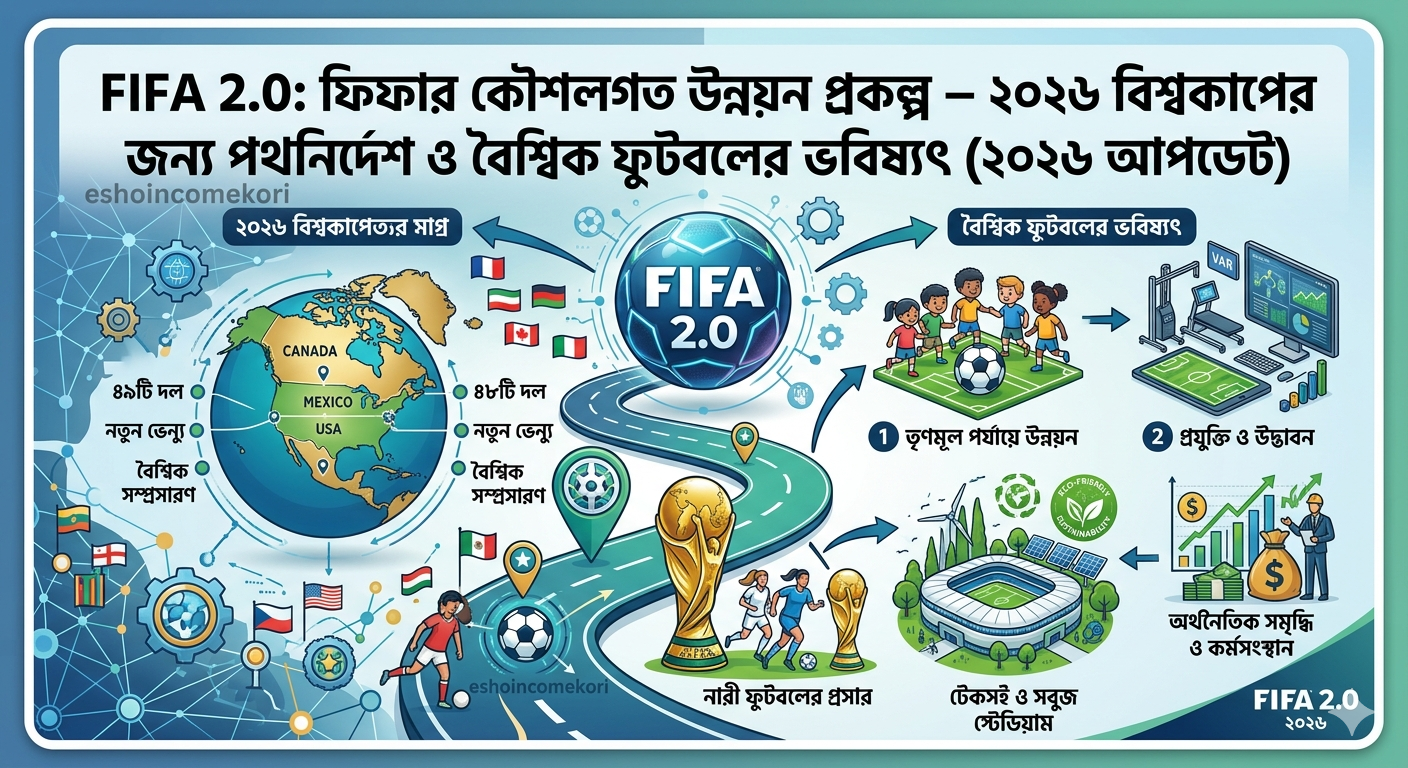 FIFA 2.0: ফিফার কৌশলগত উন্নয়ন প্রকল্প – ২০২৬ বিশ্বকাপের জন্য পথনির্দেশ ও বৈশ্বিক ফুটবলের ভবিষ্যৎ (২০২৬ আপডেট)FIFA 2.0: ফিফার কৌশলগত উন্নয়ন প্রকল্প – ২০২৬ বিশ্বকাপের জন্য পথনির্দেশ ও বৈশ্বিক ফুটবলের ভবিষ্যৎ (২০২৬ আপডেট)