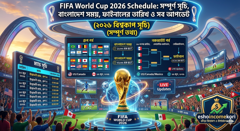 FIFA World Cup 2026 Schedule: সম্পূর্ণ সূচি, বাংলাদেশ সময়, ফাইনালের তারিখ ও সব আপডেট