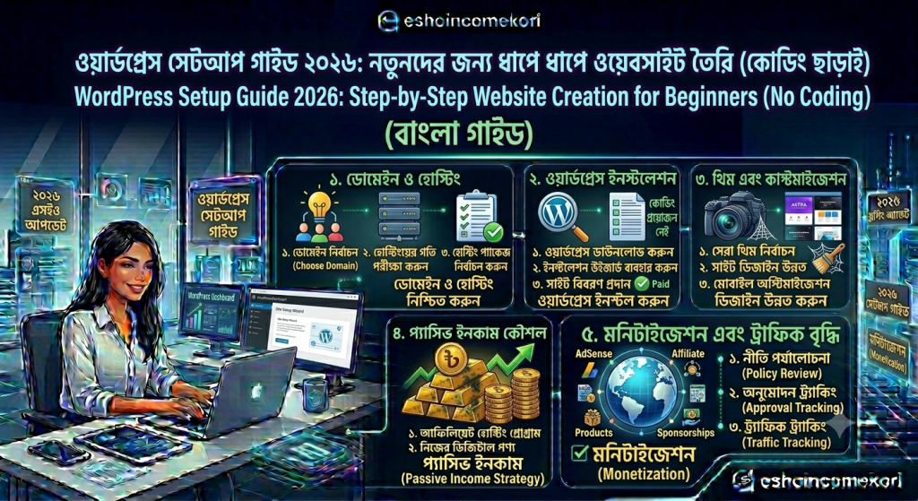 WordPress Setup Guide 2026: Step-by-Step Website Creation for Beginners (No Coding) (Bangla)