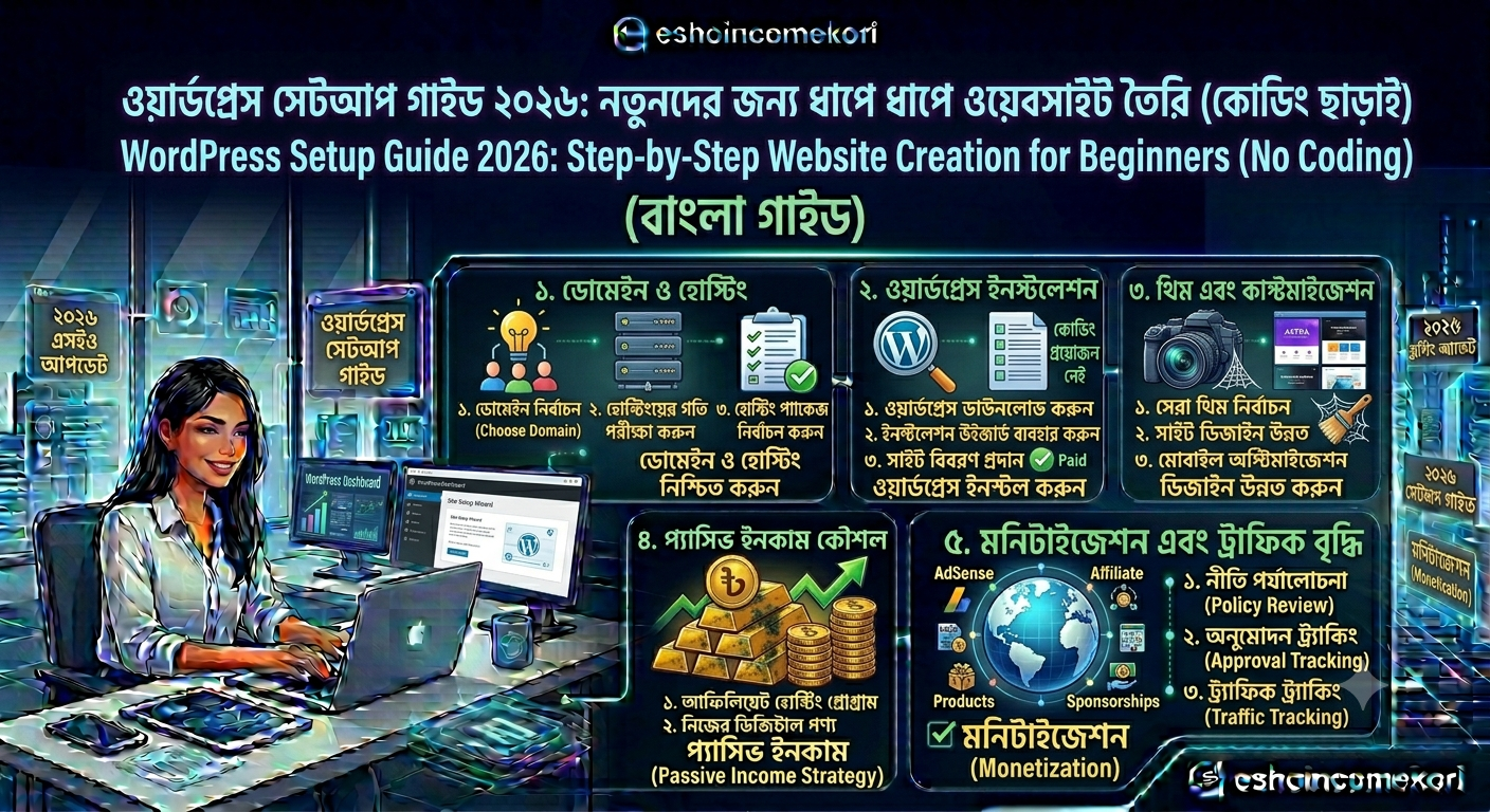WordPress Setup Guide 2026: Step-by-Step Website Creation for Beginners (No Coding) (Bangla)