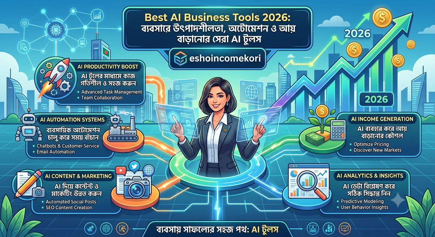 Best AI Business Tools 2026: ব্যবসার উৎপাদনশীলতা, অটোমেশন ও আয় বাড়ানোর সেরা AI টুলস