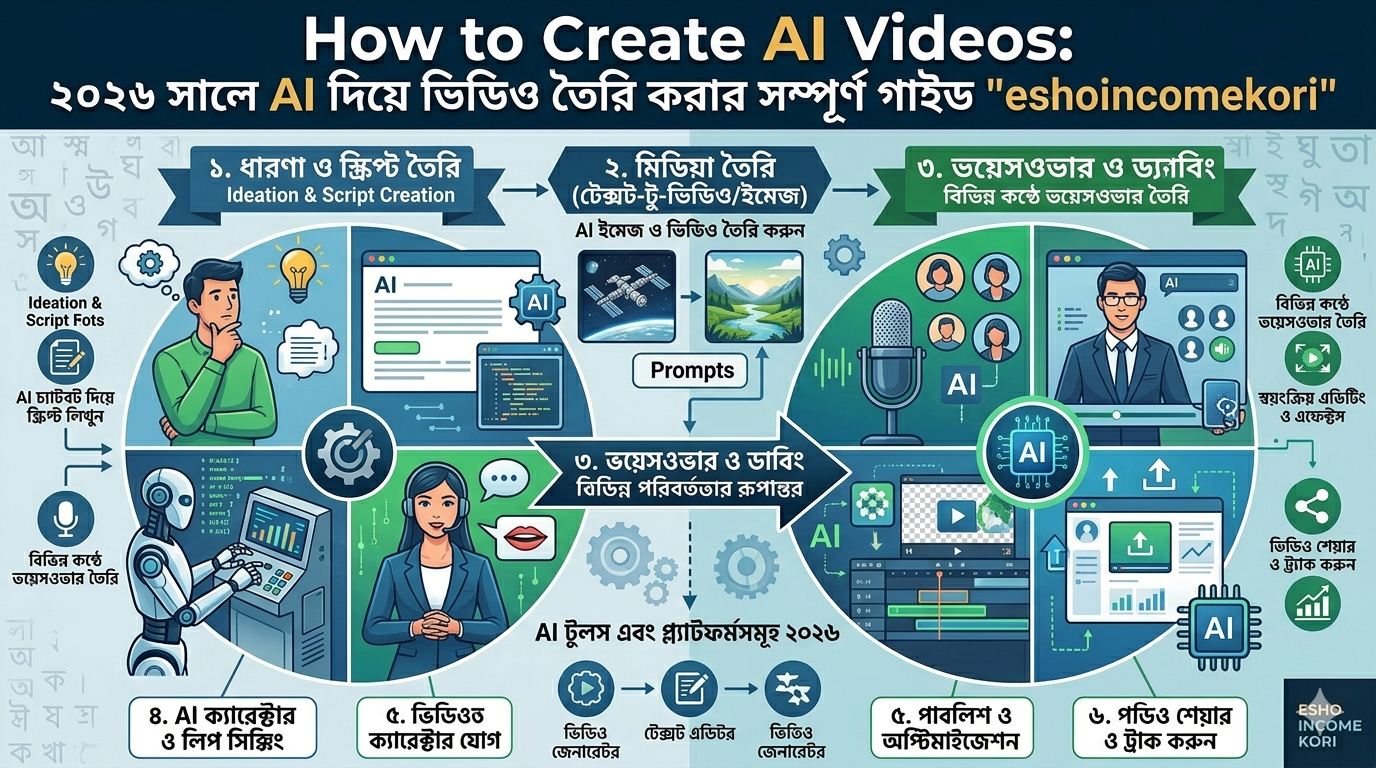 How to Create AI Videos: ২০২৬ সালে AI দিয়ে ভিডিও তৈরি করার সম্পূর্ণ গাইড