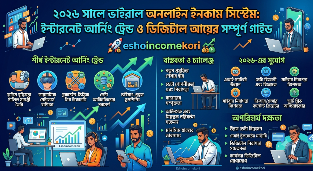 ২০২৬ সালে ভাইরাল অনলাইন ইনকাম সিস্টেম (Viral Online Income System 2026): ইন্টারনেট আর্নিং ট্রেন্ড ও ডিজিটাল আয়ের সম্পূর্ণ গাইড