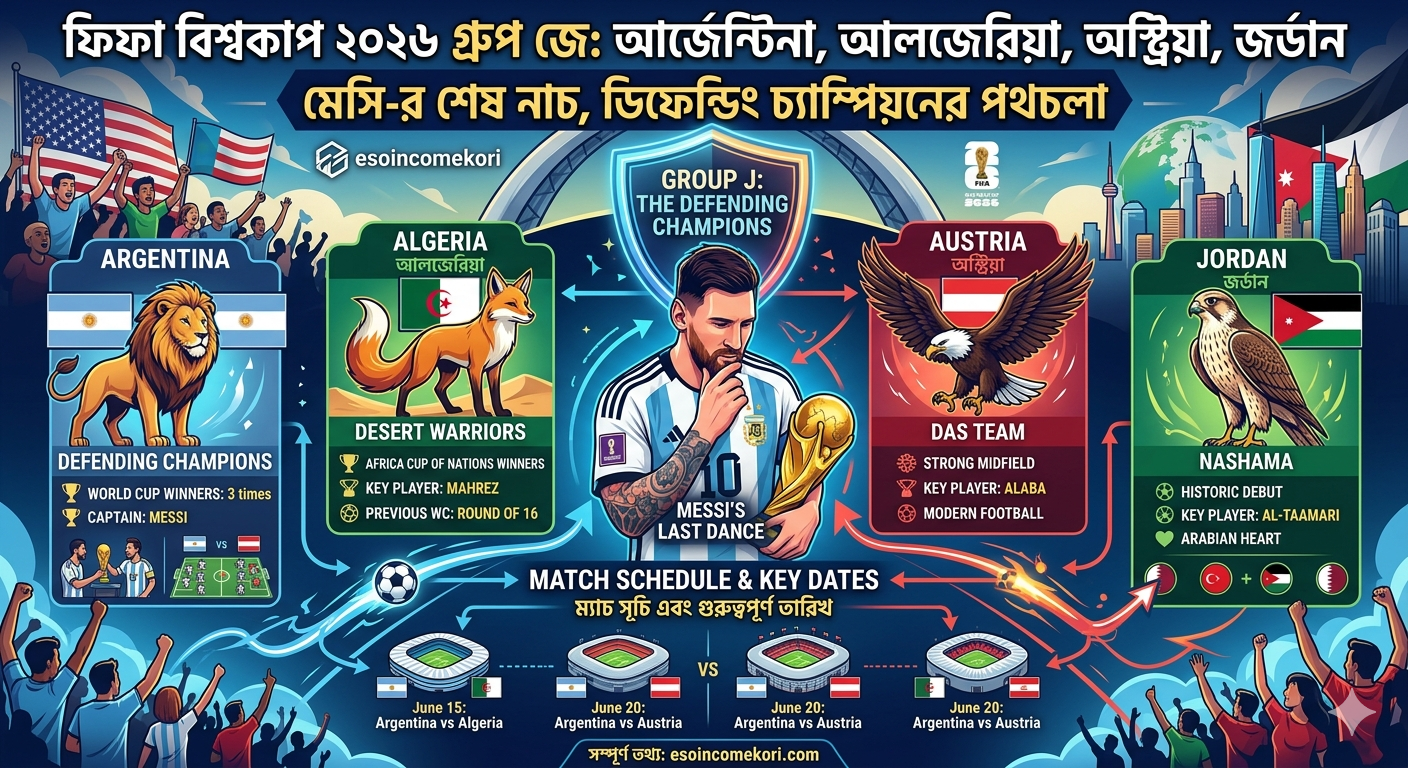 FIFA World Cup 2026 Group J: Argentina, Algeria, Austria, Jordan – Messi-র শেষ নাচ, ডিফেন্ডিং চ্যাম্পিয়নের পথচলা