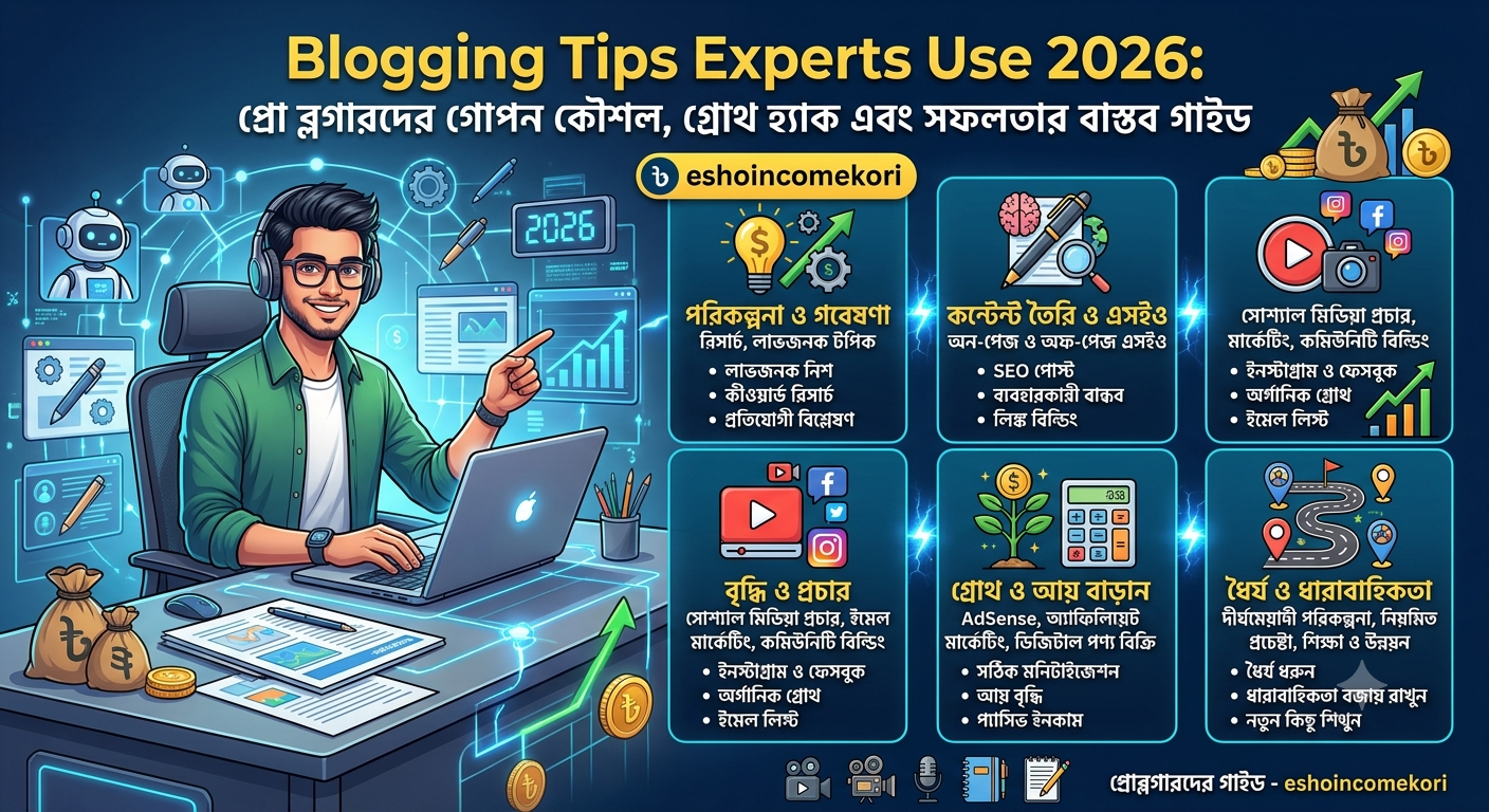 Blogging Tips Experts Use 2026: প্রো ব্লগারদের গোপন কৌশল, গ্রোথ হ্যাক এবং সফলতার বাস্তব গাইড