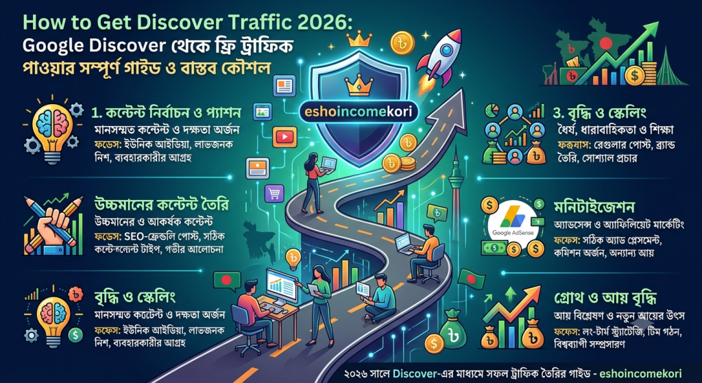 How to Get Discover Traffic 2026: Google Discover থেকে ফ্রি ট্রাফিক পাওয়ার সম্পূর্ণ গাইড ও বাস্তব কৌশল