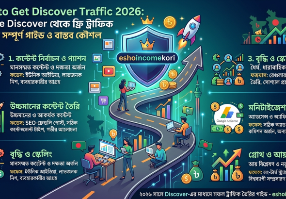 How to Get Discover Traffic 2026: Google Discover থেকে ফ্রি ট্রাফিক পাওয়ার সম্পূর্ণ গাইড ও বাস্তব কৌশল