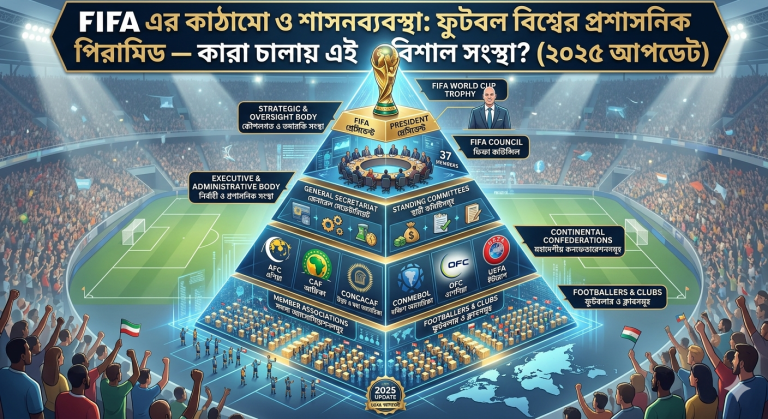 FIFA এর কাঠামো ও শাসনব্যবস্থা: ফুটবল বিশ্বের প্রশাসনিক পিরামিড – কারা চালায় এই বিশাল সংস্থা? (২০২৫ আপডেট)