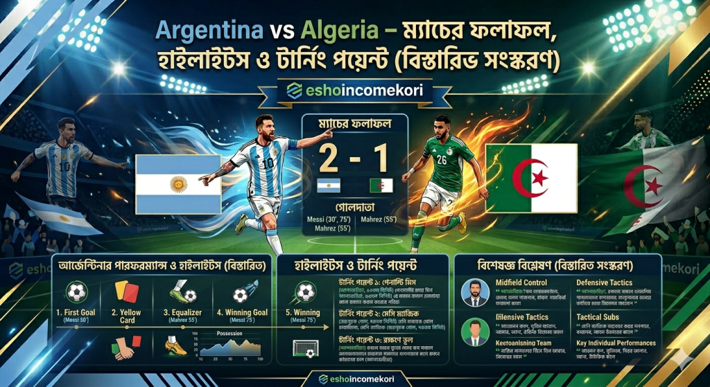 Argentina vs Algeria – ম্যাচের ফলাফল, হাইলাইটস ও টার্নিং পয়েন্ট (বিস্তারিত সংস্করণ)