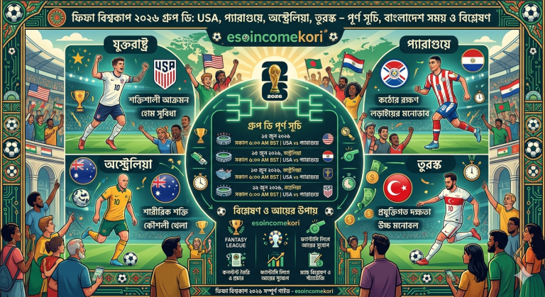 FIFA World Cup 2026 Group D: USA, Paraguay, Australia, Türkiye – পূর্ণ সূচি, বাংলাদেশ সময় ও বিশ্লেষণ