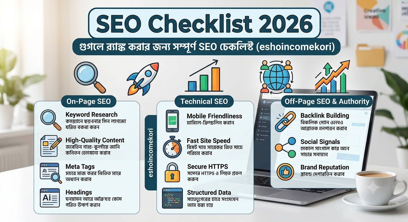 SEO Checklist 2026: গুগলে র‍্যাঙ্ক করার জন্য সম্পূর্ণ SEO চেকলিস্ট