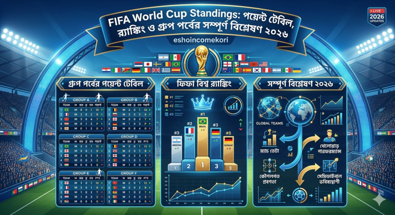 FIFA World Cup Standings: পয়েন্ট টেবিল, র্যাঙ্কিং ও গ্রুপ পর্বের সম্পূর্ণ বিশ্লেষণ ২০২৬
