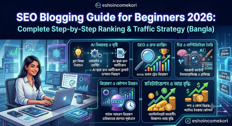 SEO Blogging Guide for Beginners 2026: Complete Step-by-Step Ranking & Traffic Strategy (Bangla)
