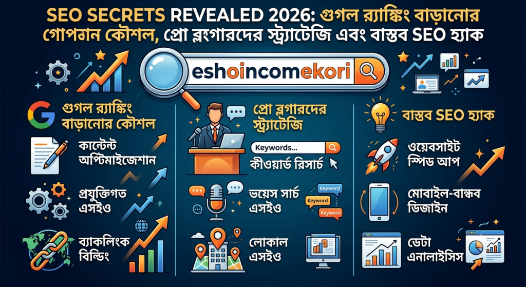 SEO Secrets Revealed 2026: গুগল র‍্যাঙ্কিং বাড়ানোর গোপন কৌশল, প্রো ব্লগারদের স্ট্র্যাটেজি এবং বাস্তব SEO হ্যাক
