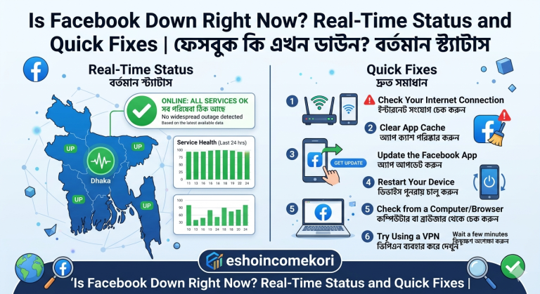  Is Facebook Down Right Now? Real-Time Status and Quick Fixes ফেসবুক কি এখন ডাউন? বর্তমান স্ট্যাটাস
