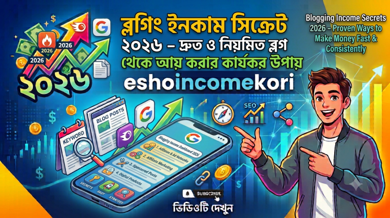 Blogging Income Secrets 2026 – Proven Ways to Make Money from Blogging Fast & Consistently ব্লগিং ইনকাম সিক্রেট ২০২৬ – দ্রুত ও নিয়মিত ব্লগ থেকে আয় করার কার্যকর উপায়