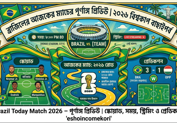 Brazil Today Match 2026 – ব্রাজিলের আজকের ম্যাচের পূর্ণাঙ্গ প্রিভিউ | স্কোয়াড, সময়, স্ট্রিমিং লিংক ও প্রেডিকশন