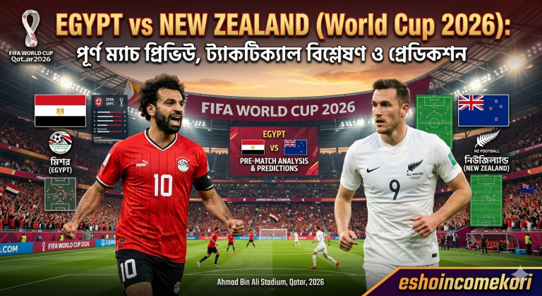 Egypt vs New Zealand (World Cup 2026): পূর্ণ ম্যাচ প্রিভিউ, ট্যাকটিক্যাল বিশ্লেষণ ও প্রেডিকশন